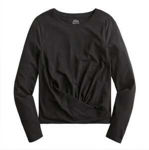 New J Crew Black Twist Front T-Shirt XXL